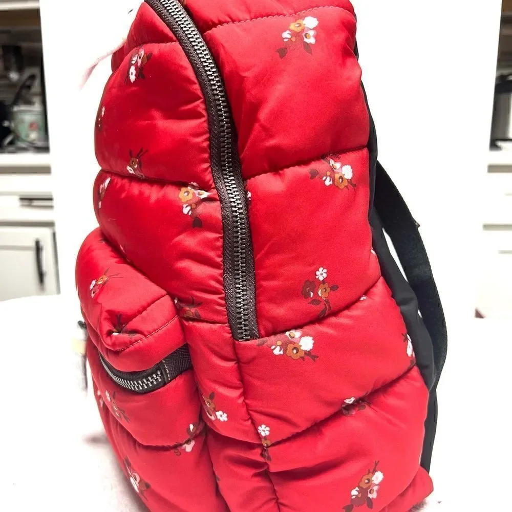 🔥🎁New! Coach Large Floral Quilted Satin Backpack Msrp:$325 Limited Edition